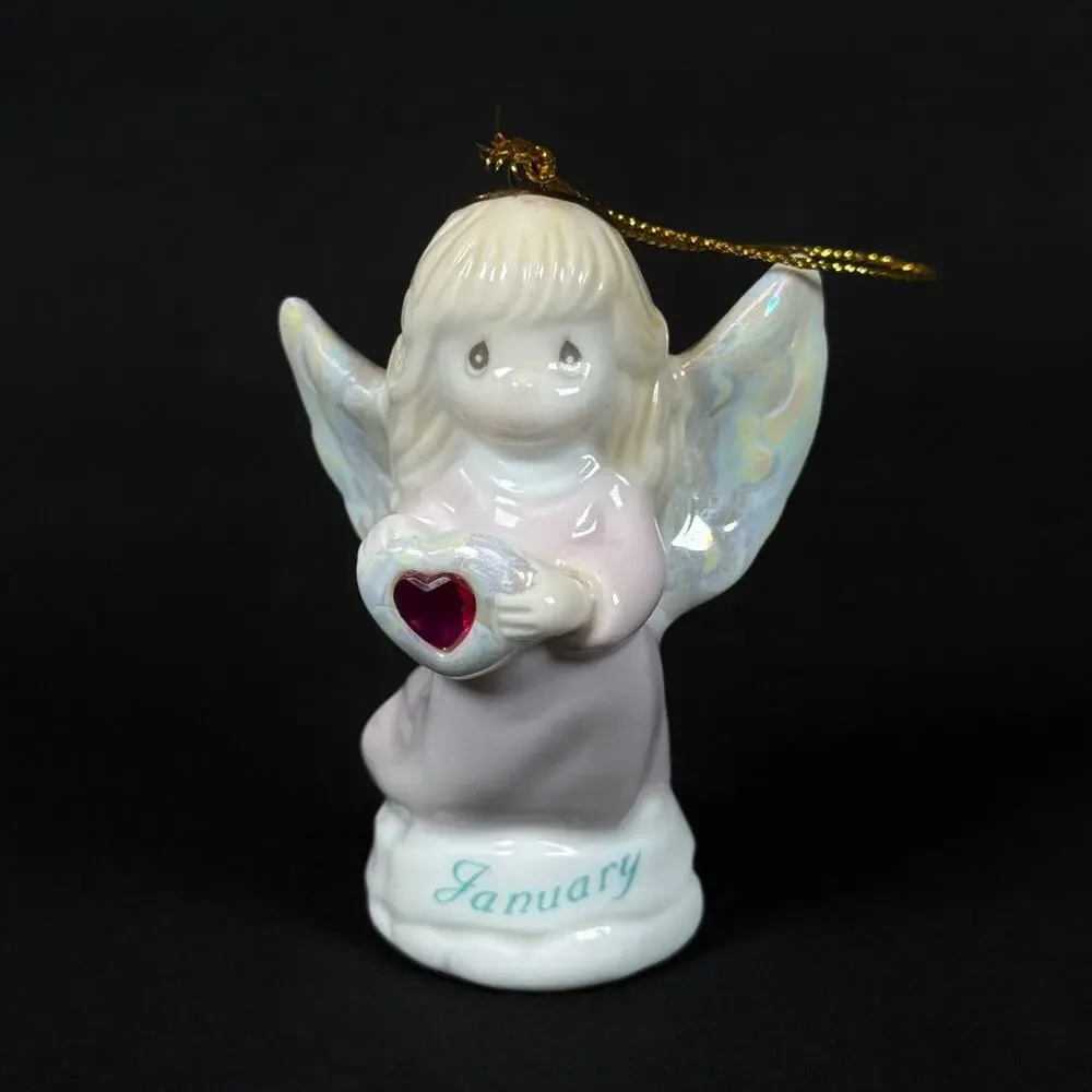 VTG 1997 Precious Moments January Birthstone Angel Christmas Ornament 3